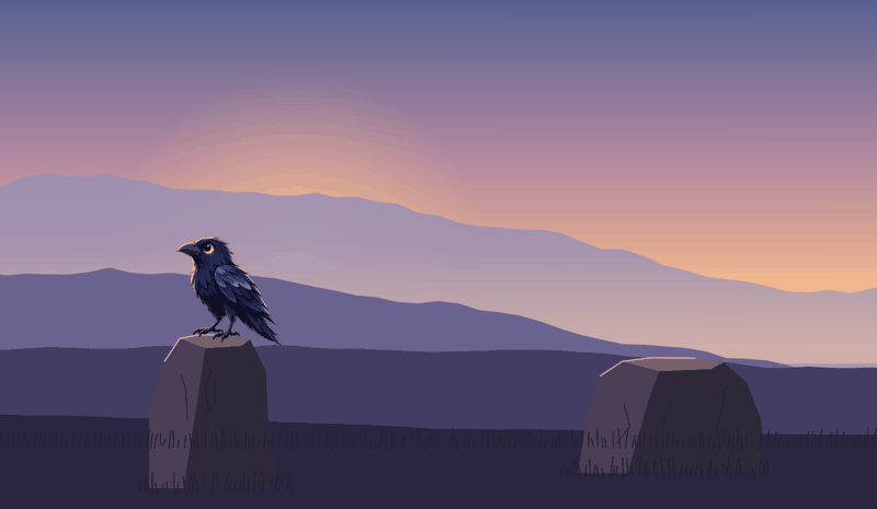 Animated flight off the left edge and back in from the right to the home rock